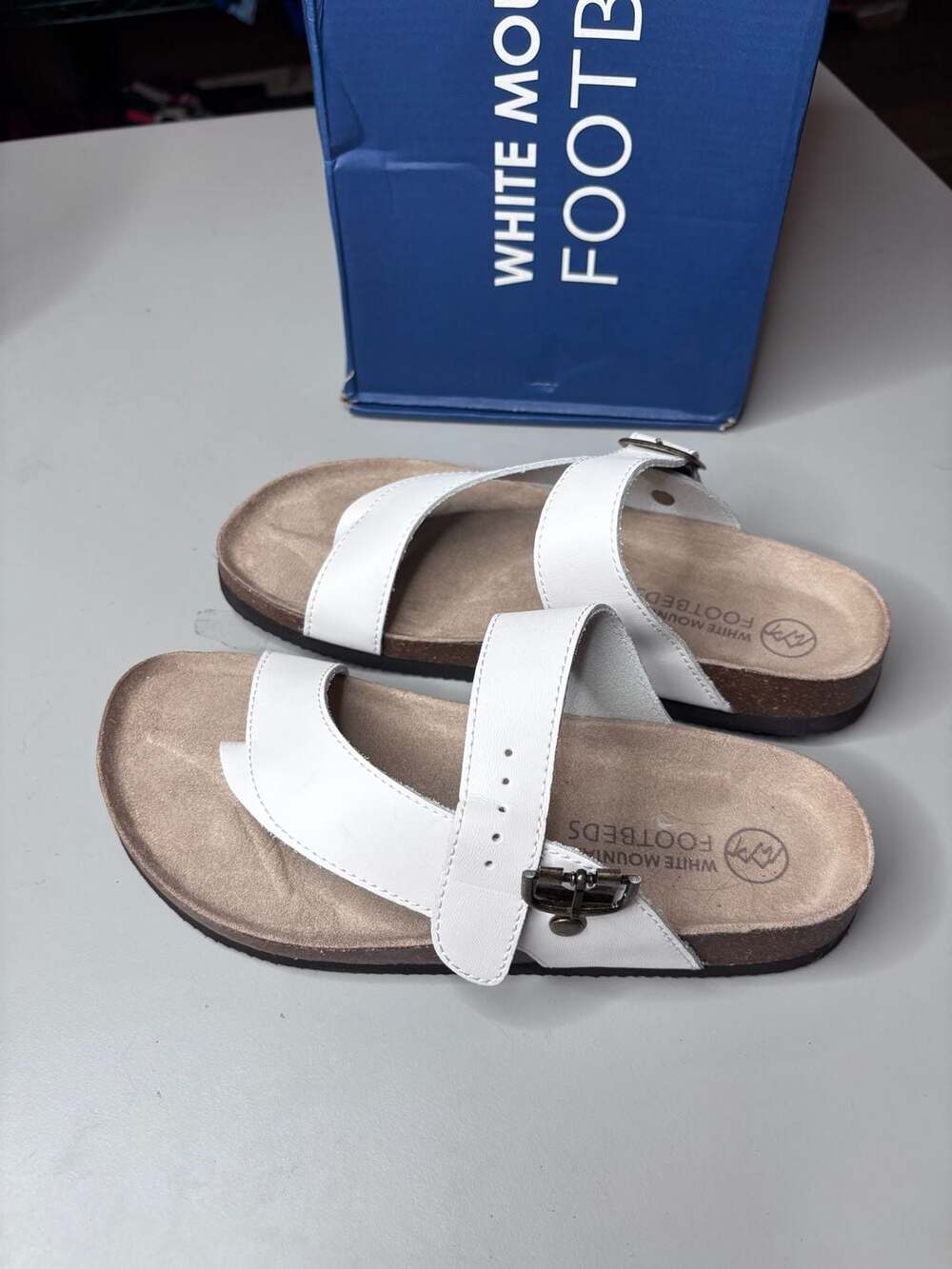 White Mountain Carly Footbeds Sandals in White size7